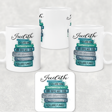 Load image into Gallery viewer, Book Stack Positive Affirmations Personalised Mug &amp; Coaster
