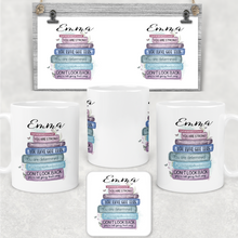 Load image into Gallery viewer, Book Stack Positive Affirmations Personalised Mug &amp; Coaster
