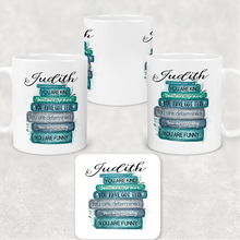 Load image into Gallery viewer, Book Stack Positive Affirmations Personalised Mug &amp; Coaster
