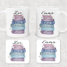 Load image into Gallery viewer, Book Stack Positive Affirmations Personalised Mug &amp; Coaster
