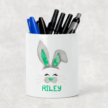 Load image into Gallery viewer, Bunny Rabbit Face Personalised Pencil Caddy / Make Up Brush Holder

