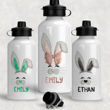 Load image into Gallery viewer, Bunny Rabbit Face Personalised Aluminium Water Bottle 400/600ml
