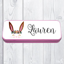 Load image into Gallery viewer, Personalised Printed Bunny School Pencil Tin - Pencil Case - Molly Dolly Crafts
