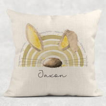 Load image into Gallery viewer, Bunnybow Hoppy Easter Bunny Rabbit Cushion Linen White Canvas
