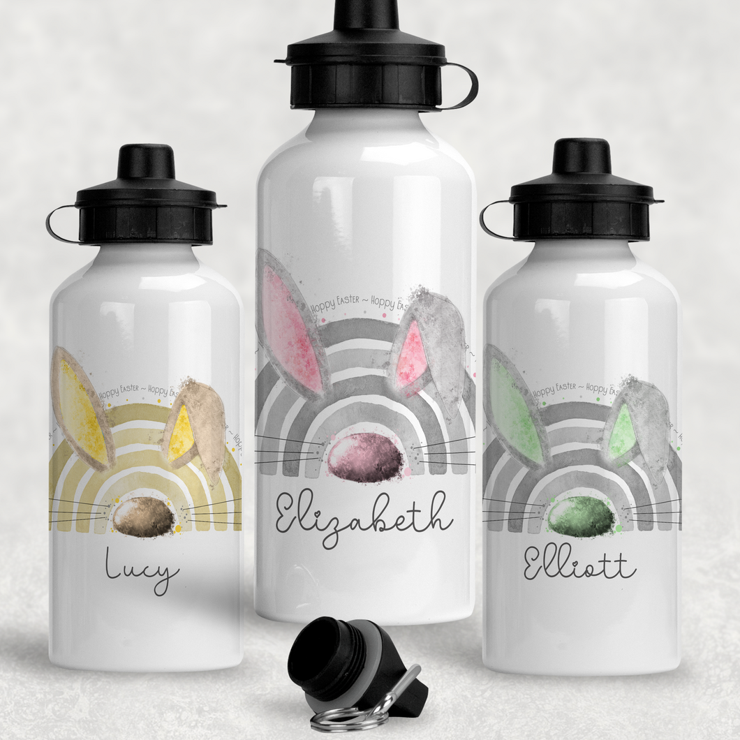 Bunnybow Hoppy Easter Bunny Rabbit Personalised Aluminium Water Bottle 400/600ml