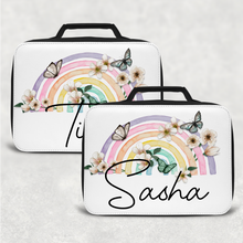 Load image into Gallery viewer, Butterfly Rainbow Personalised Insulated Lunch Bag
