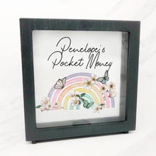 Load image into Gallery viewer, Butterfly Rainbow Personalised Pocket Money Box Frame
