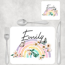 Load image into Gallery viewer, Butterfly Rainbow Kids Dinner Placemat
