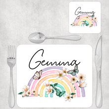 Load image into Gallery viewer, Butterfly Rainbow Kids Dinner Placemat
