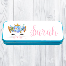 Load image into Gallery viewer, Personalised Printed Cat School Pencil Tin - Pencil Case - Molly Dolly Crafts
