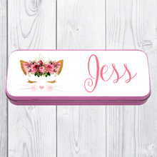 Load image into Gallery viewer, Personalised Printed Cat School Pencil Tin - Pencil Case - Molly Dolly Crafts
