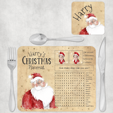 Load image into Gallery viewer, Kids Christmas Activity Dinner Placemat
