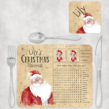 Load image into Gallery viewer, Kids Christmas Activity Dinner Placemat
