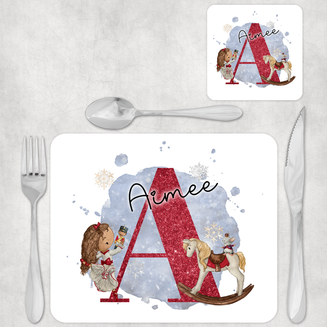 Christmas Ballet Dancer Kids Dinner Placemat