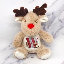 Load image into Gallery viewer, Christmas Ballet Dancer Alphabet Personalised Reindeer Plush Toy
