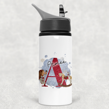 Load image into Gallery viewer, Christmas Ballet Dancer Alphabet Personalised Aluminium Straw Water Bottle 650ml
