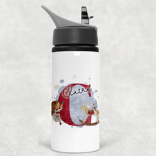 Load image into Gallery viewer, Christmas Ballet Dancer Alphabet Personalised Aluminium Straw Water Bottle 650ml
