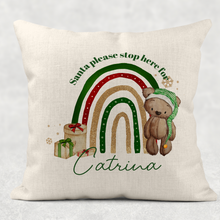 Load image into Gallery viewer, Elf Bear Rainbow Christmas Cushion
