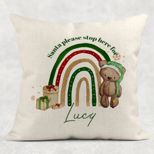 Load image into Gallery viewer, Elf Bear Rainbow Christmas Cushion
