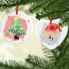 Load image into Gallery viewer, Pop It Santa Christmas Tree Fidget Personalised Ceramic Bauble
