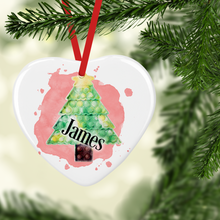 Load image into Gallery viewer, Pop It Santa Christmas Tree Fidget Personalised Ceramic Bauble
