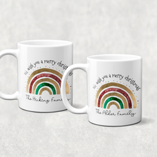 Load image into Gallery viewer, Festive Rainbow Personalised Family Christmas Mug
