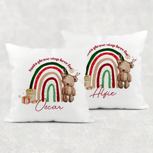 Load image into Gallery viewer, Reindeer Bear Rainbow Christmas Cushion
