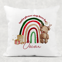 Load image into Gallery viewer, Reindeer Bear Rainbow Christmas Cushion
