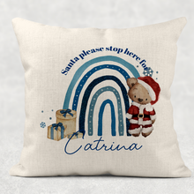 Load image into Gallery viewer, Santa Bear Rainbow Christmas Cushion
