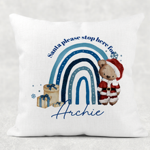 Load image into Gallery viewer, Santa Bear Rainbow Christmas Cushion
