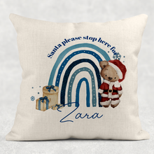 Load image into Gallery viewer, Santa Bear Rainbow Christmas Cushion
