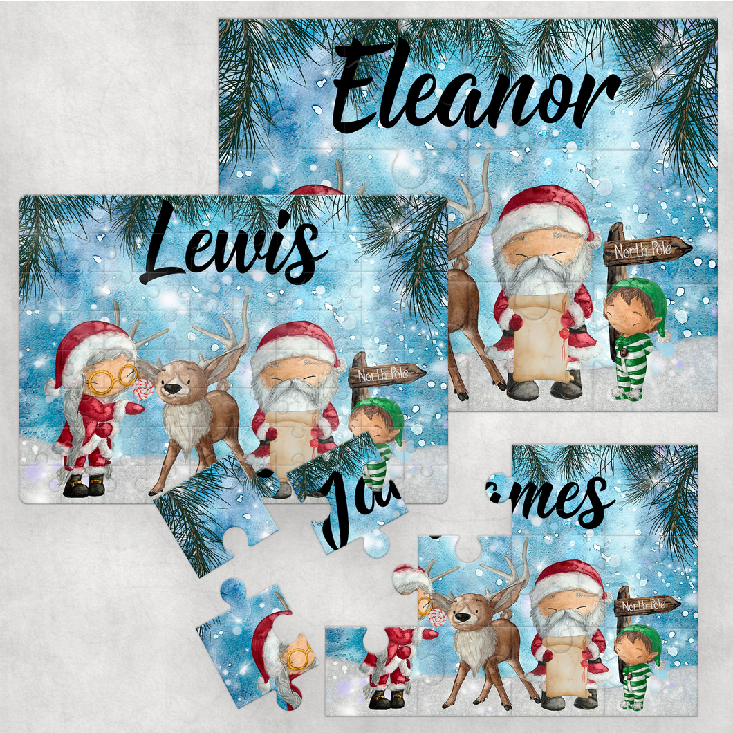 Christmas Scene Personalised Jigsaw Various Sizes & Pieces