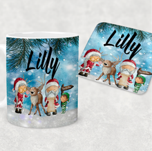 Load image into Gallery viewer, Christmas Scene Personalised Christmas Eve Mug and Coaster Set

