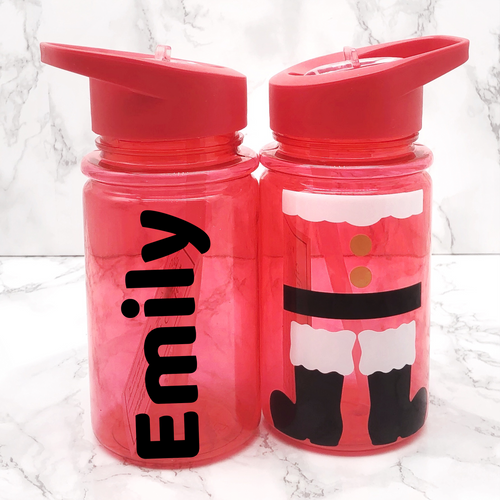 Santa or Elf Style Kids Christmas Water Bottle - Christmas - Molly Dolly Crafts