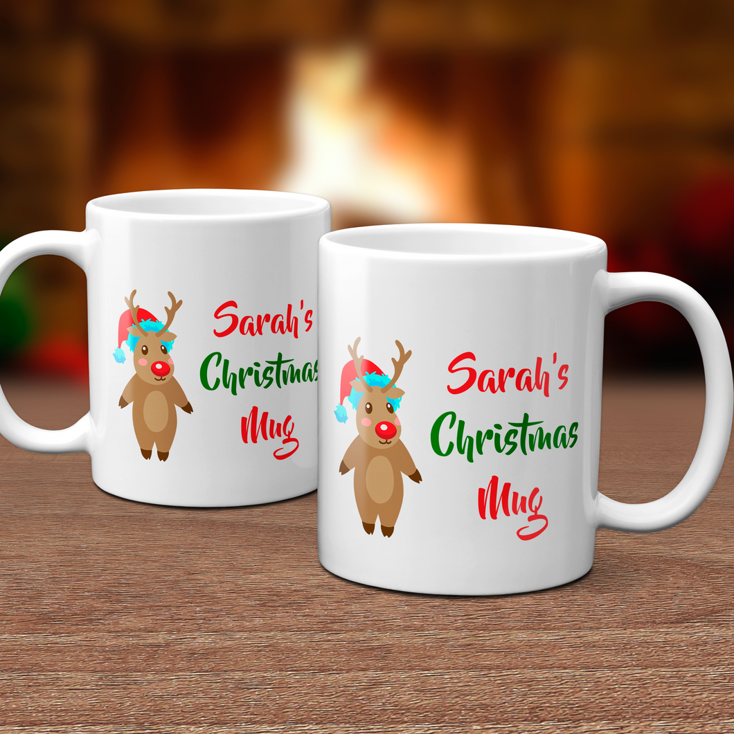 Personalised Rudolph Christmas Mug Version 1 - Mug - Molly Dolly Crafts