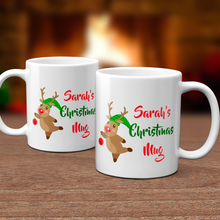 Load image into Gallery viewer, Personalised Rudolph Christmas Mug Version 2 - Mug - Molly Dolly Crafts
