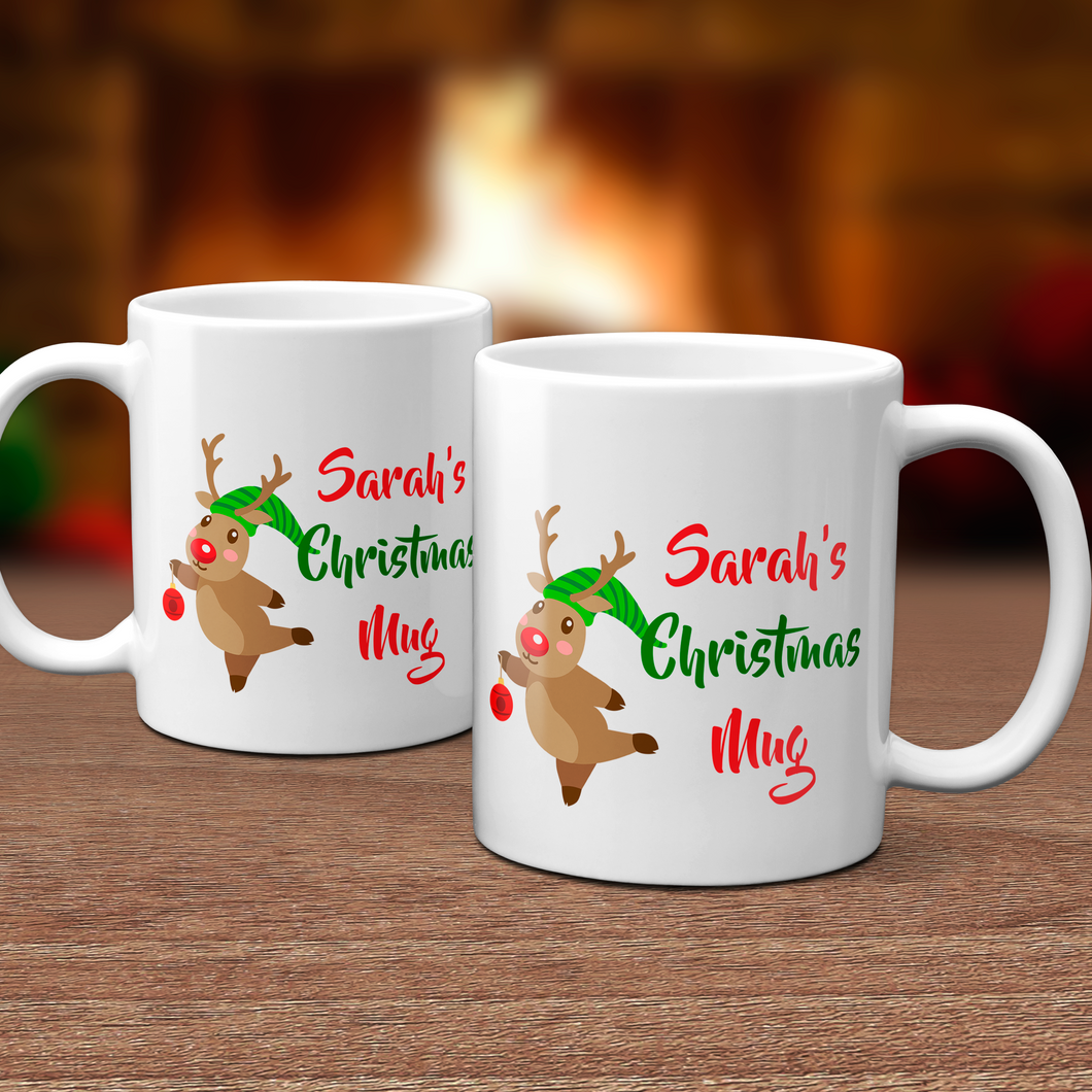 Personalised Rudolph Christmas Mug Version 2 - Mug - Molly Dolly Crafts