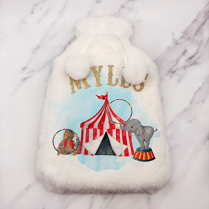 Circus Personalised Hot Water Bottle Cover