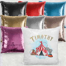 Load image into Gallery viewer, Circus Personalised Mermaid Sequin Cushion
