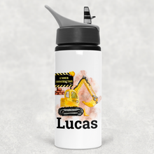 Load image into Gallery viewer, Construction Personalised Aluminium Straw Water Bottle 650ml
