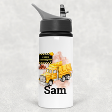 Load image into Gallery viewer, Construction Personalised Aluminium Straw Water Bottle 650ml
