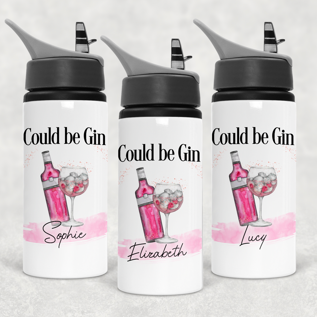 Could be Gin Personalised Aluminium Straw Water Bottle 650ml