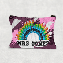Load image into Gallery viewer, Teacher Crayon Rainbow Personalised Sequin Bag
