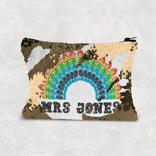 Load image into Gallery viewer, Teacher Crayon Rainbow Personalised Sequin Bag
