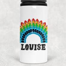 Load image into Gallery viewer, Crayon Rainbow Personalised Aluminium Straw Water Bottle 650ml
