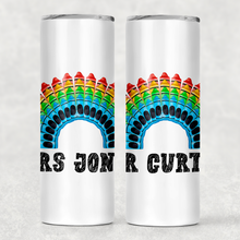 Load image into Gallery viewer, Crayon Rainbow Teacher Personalised Tall Tumbler
