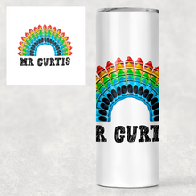Load image into Gallery viewer, Crayon Rainbow Teacher Personalised Tall Tumbler

