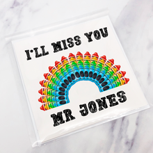 Load image into Gallery viewer, Teacher Crayon Rainbow Thank You Personalised Greetings Card

