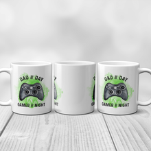 Load image into Gallery viewer, Gamer Personalised Father&#39;s Day Mug Dad By Day Gamer By Night
