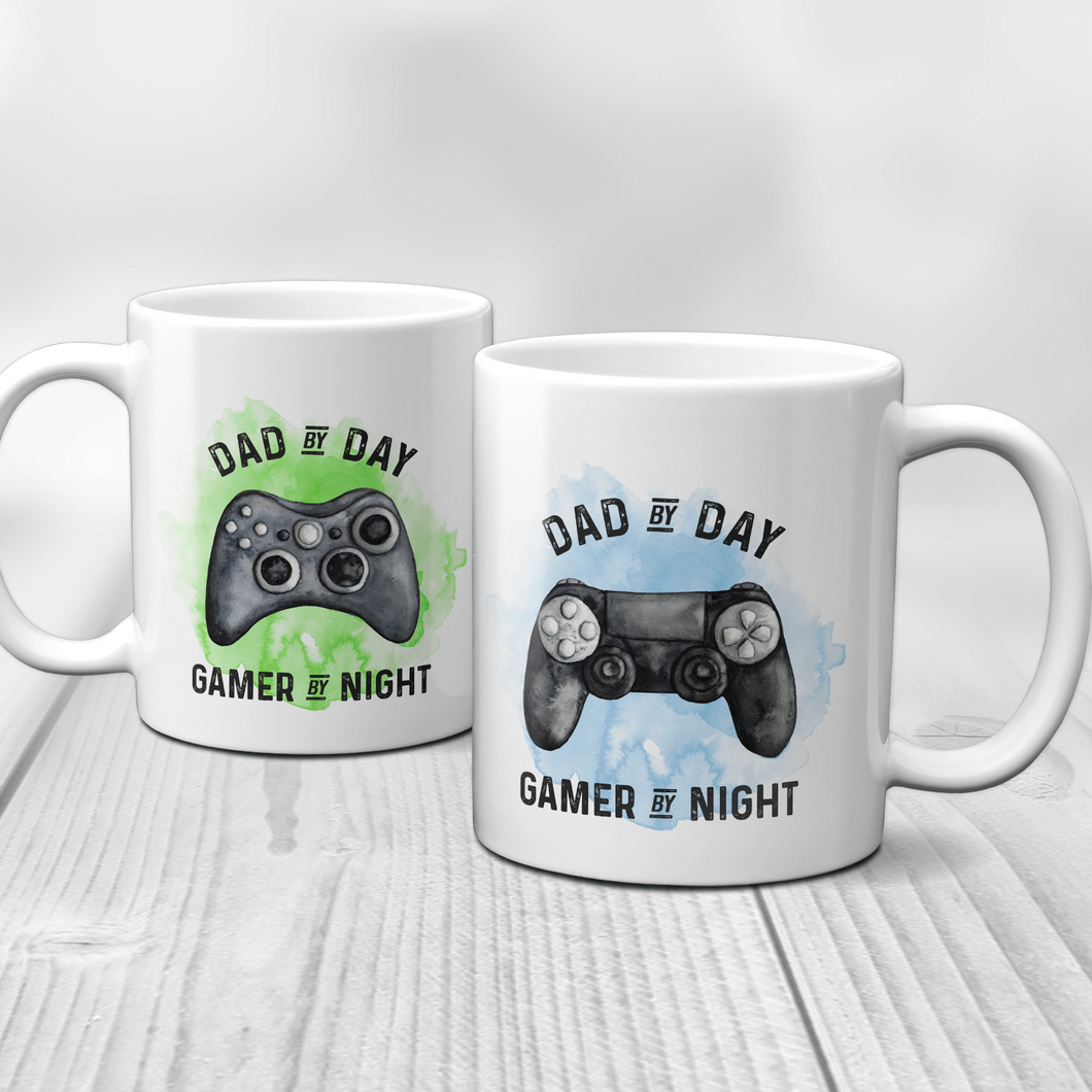 Gamer Personalised Father's Day Mug Dad By Day Gamer By Night
